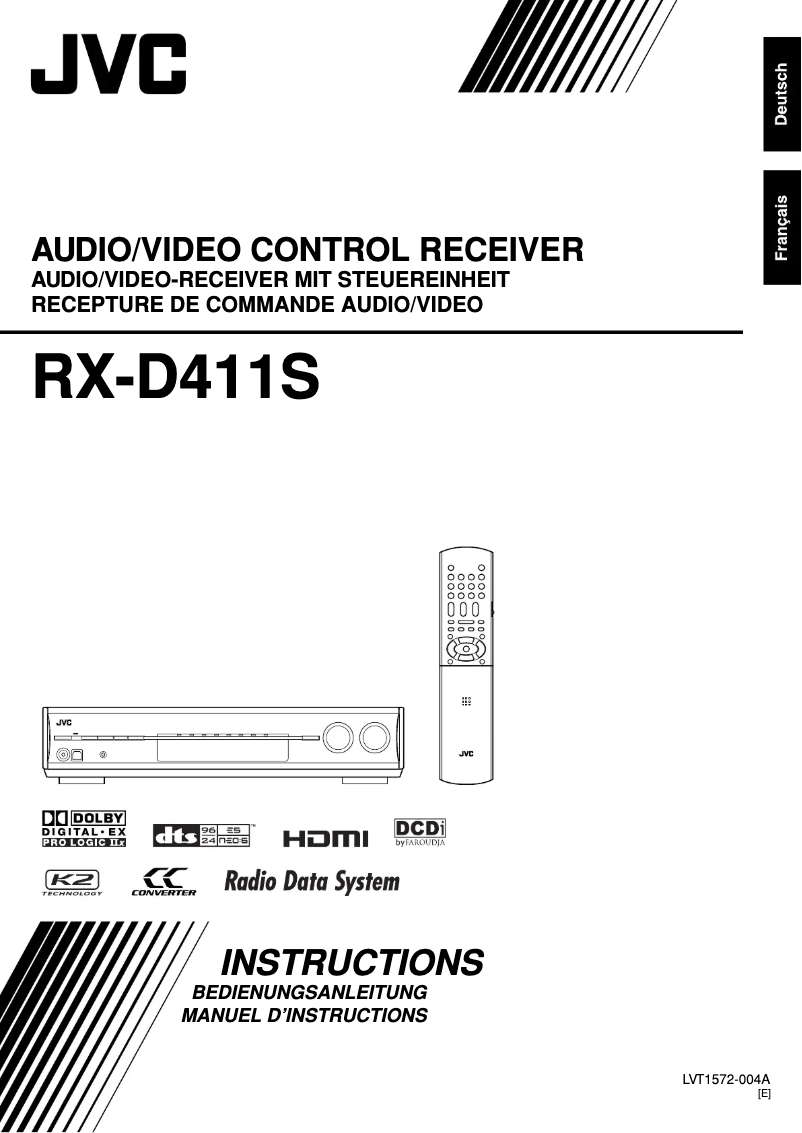 Image de la première page du manuel de l'appareil RX-D411S
