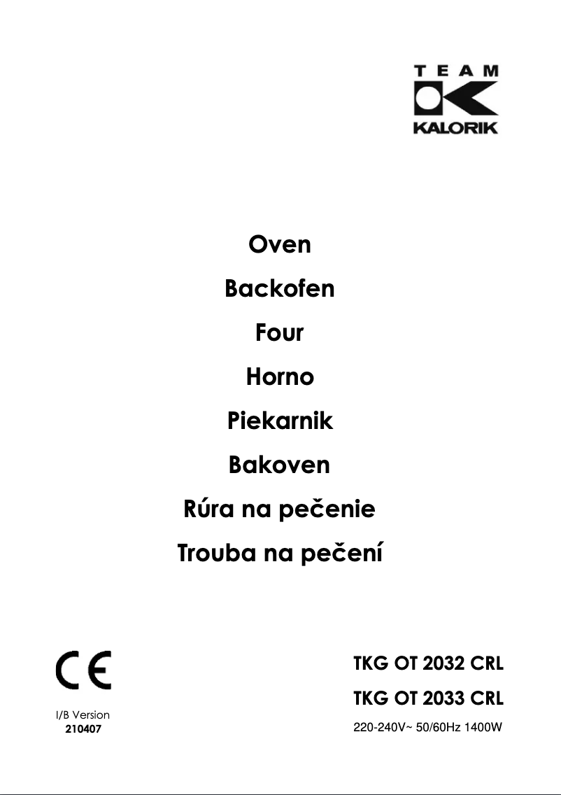 Página 1 del manual Manual de usuario Kalorik TKG OT 2032 CRL RD