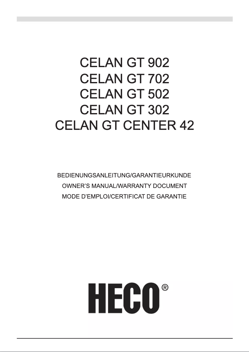 Page 1 de la notice Mode d'emploi Heco Celan GT Sub 322A