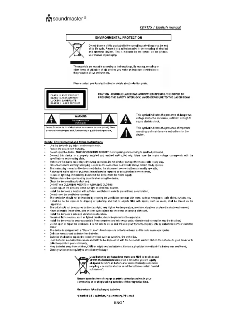 Image de la première page du manuel de l'appareil CD9175