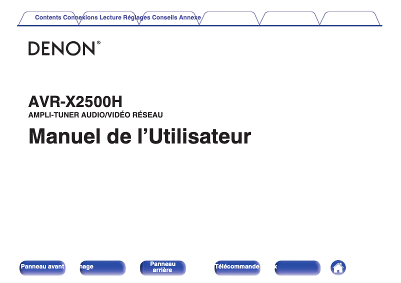 Page 1 de la notice Manuel utilisateur Denon AVR-X2500H
