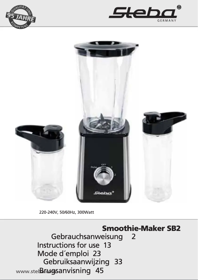 Page n°1 - Manuel utilisateur Steba SB 2
