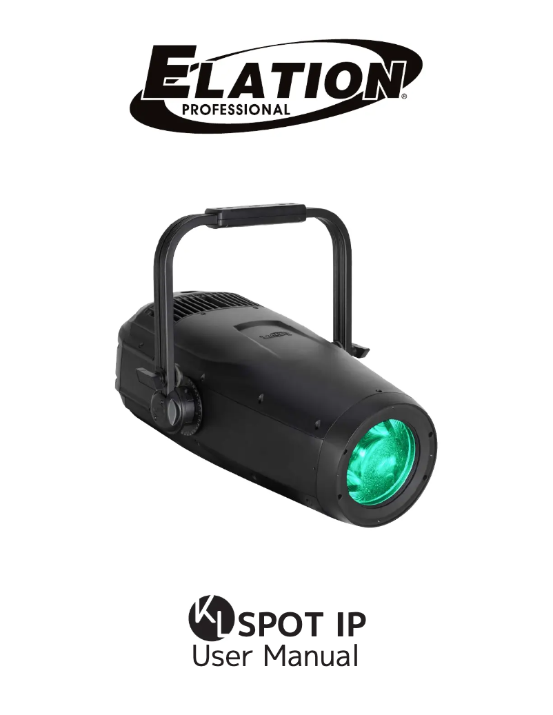 Page n°1 - Manuel utilisateur Elation KL Spot IP