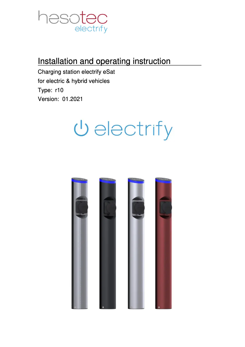 Page 1 de la notice Manuel utilisateur Hesotec electrify eSat r10