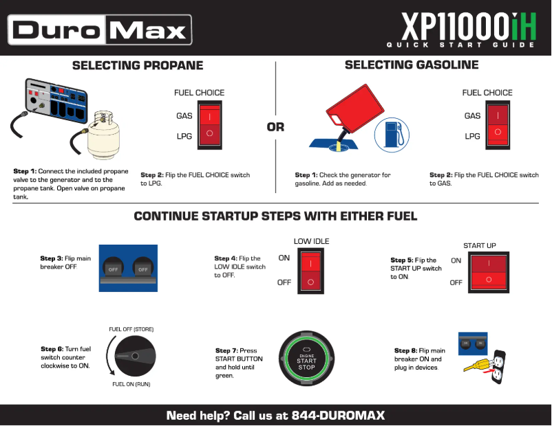 Page n°1 - Guide de démarrage rapide DuroMax XP11000iH