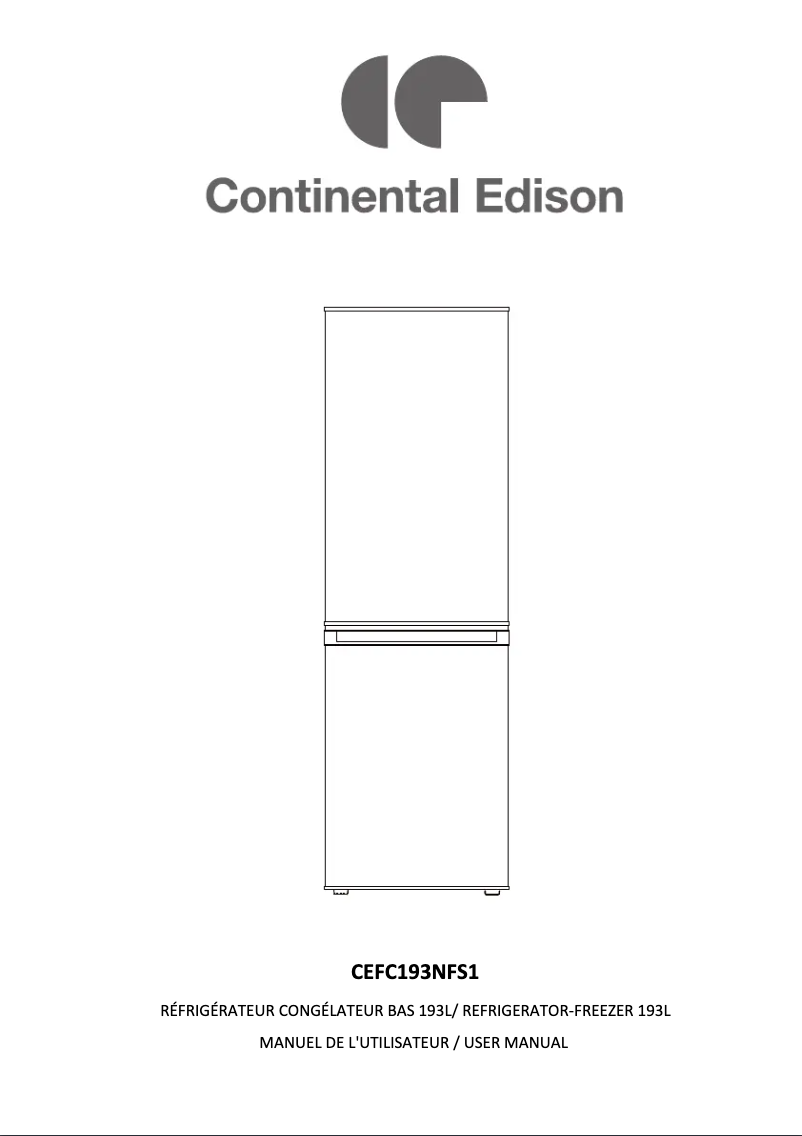 Página 1 del manual Manual de usuario Continental Edison CEFC193NFS1