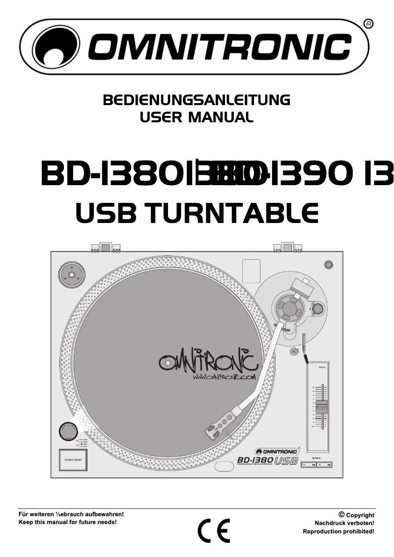 Page 1 of the manual User Manual Omnitronic BD-1380 USB
