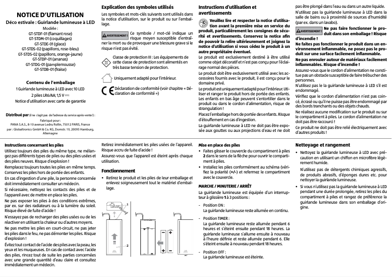 Page n°1 - Manuel utilisateur LightZone GT-STD