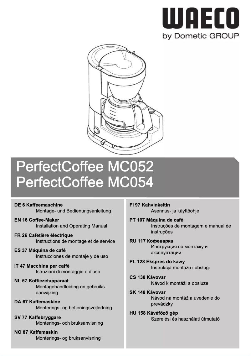 Image de la première page du manuel de l'appareil PerfectCoffee MC052