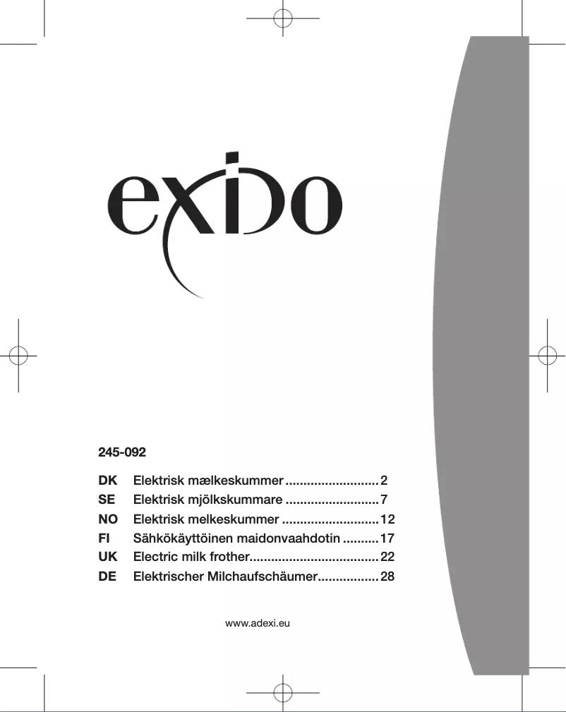 Página 1 del manual Manual de usuario Exido 245-092