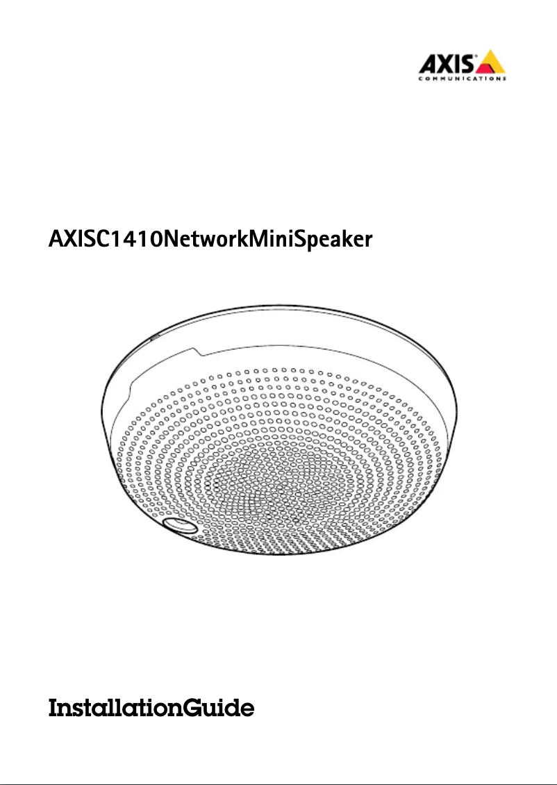 Page 1 de la notice Manuel utilisateur Axis C1410