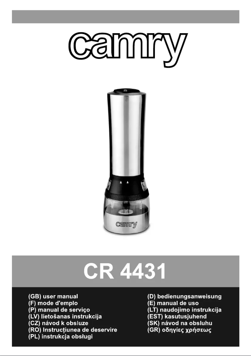 Page n°1 - Manuel utilisateur Camry CR 4431