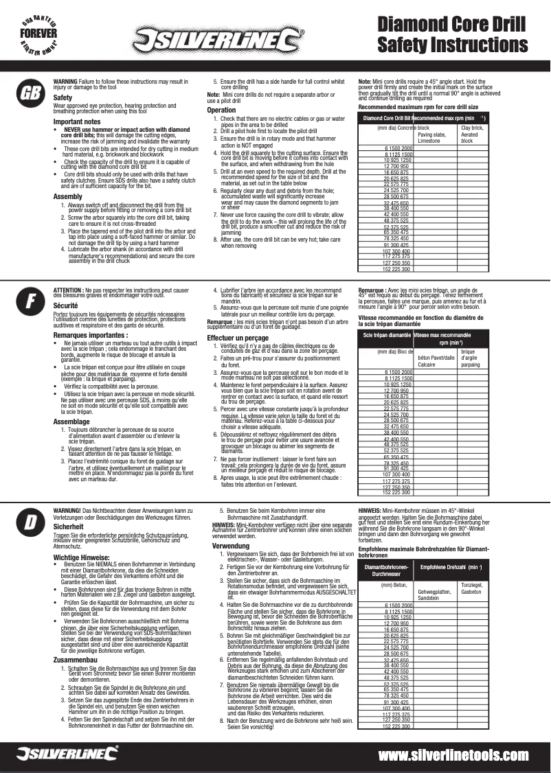 Page n°1 - Manuel utilisateur Silverline 675082
