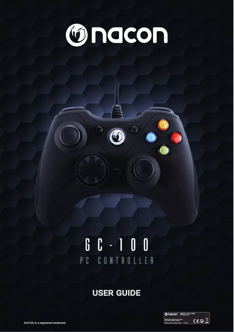 Page 1 de la notice Manuel utilisateur NACON GC-100
