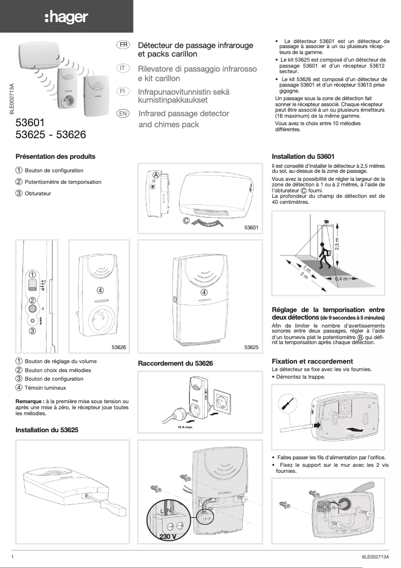 Página 1 del manual Manual de usuario Hager 53625