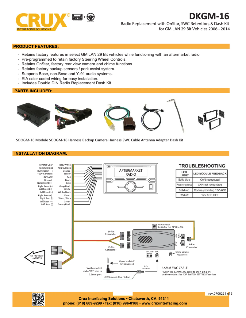 Page n°1 - Manuel utilisateur CRUX DKGM-16
