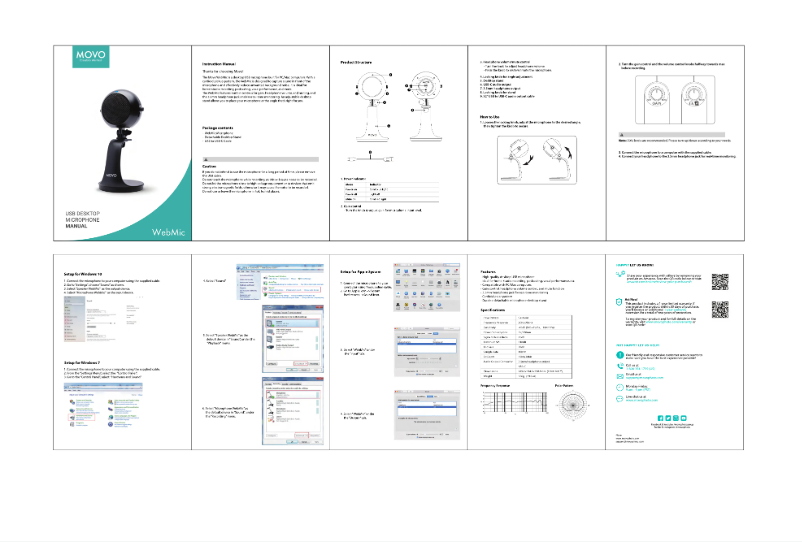 Page 1 de la notice Manuel utilisateur Movo WebMic