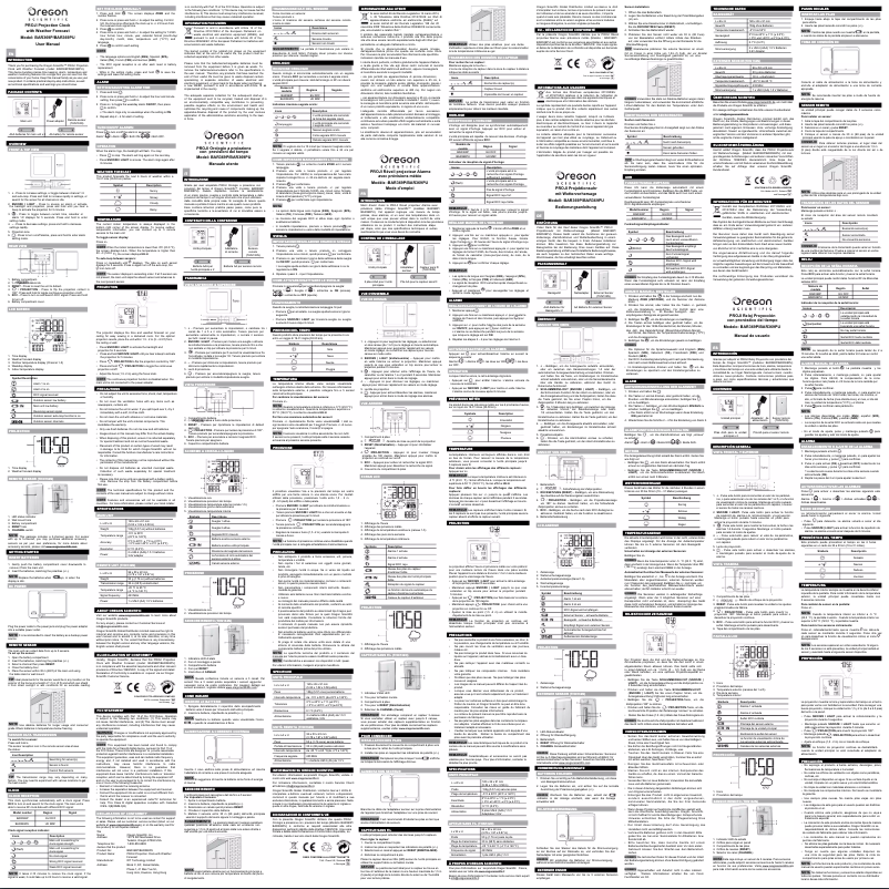 Page 1 de la notice Manuel utilisateur Oregon Scientific BAR 369P