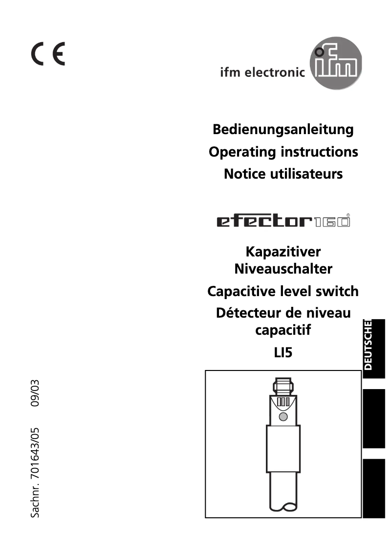 Page n°1 - Manuel utilisateur IFM LI5043