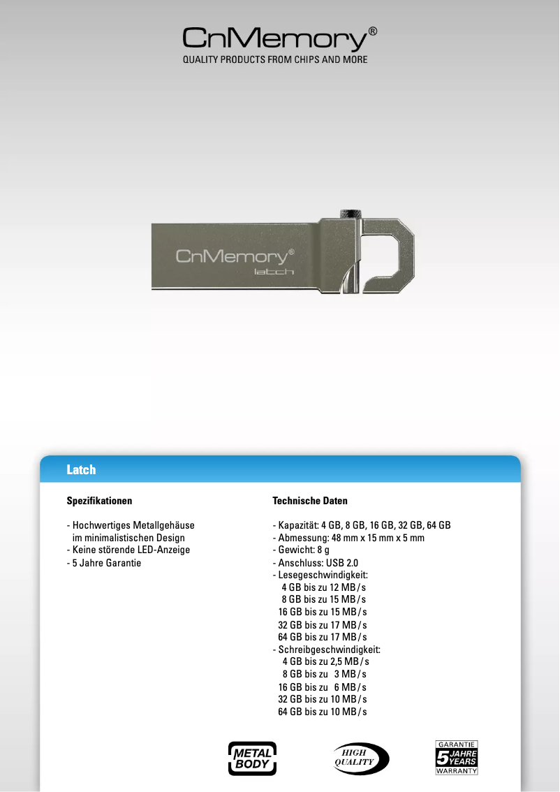 Image de la première page du manuel de l'appareil Latch