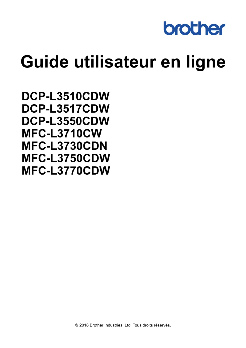 Page 1 de la notice Manuel utilisateur Brother MFC-L3730CDN