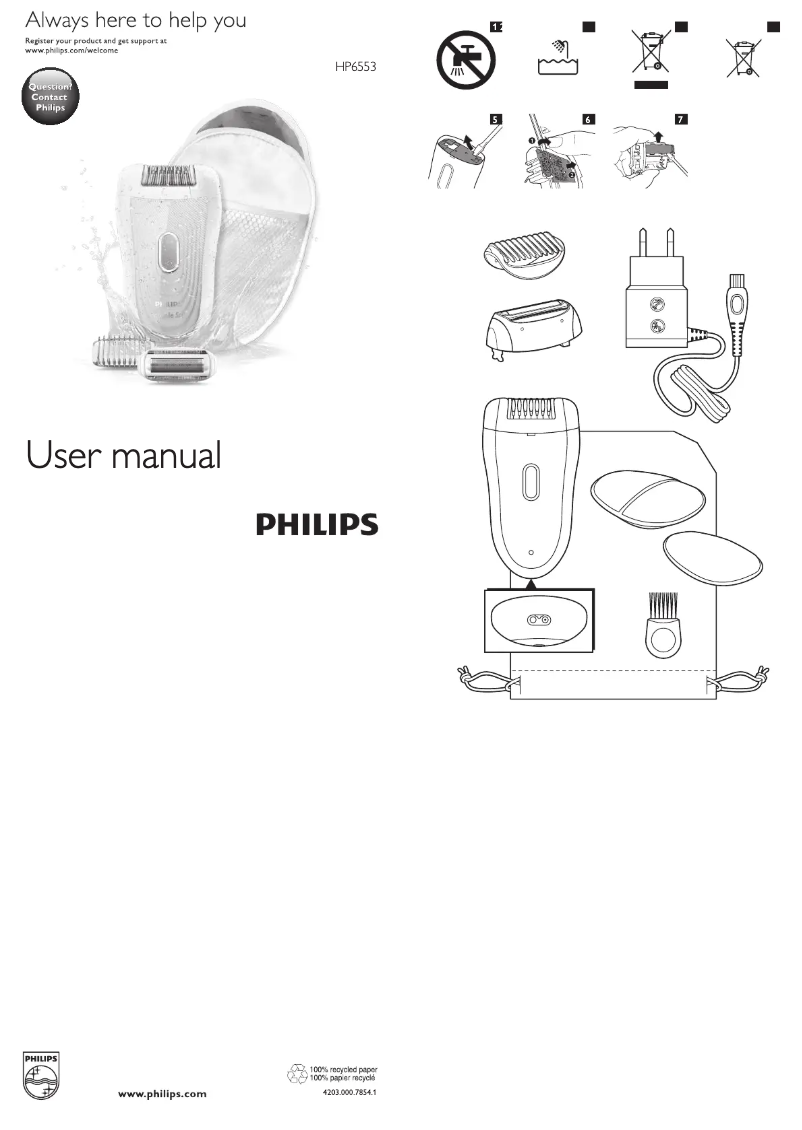Image de la première page du manuel de l'appareil Satinelle Soft HP6553