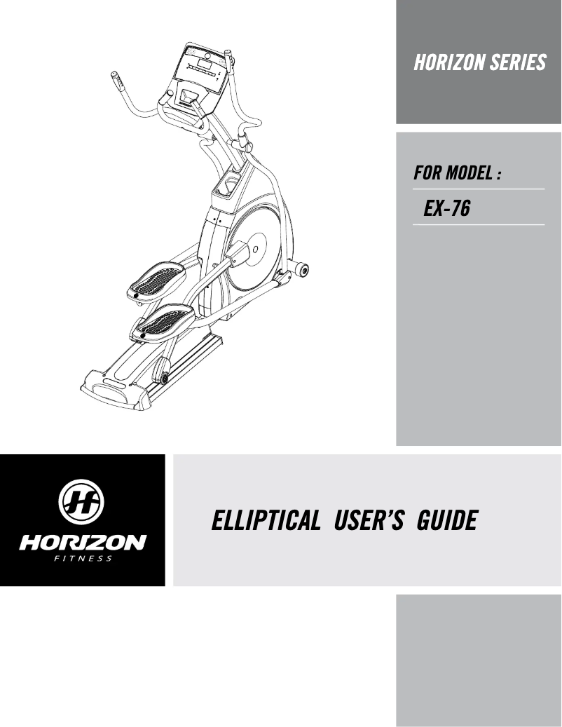 Page n°1 - Manuel utilisateur Horizon Fitness EX-76
