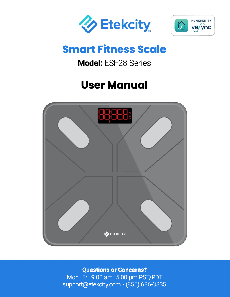 Page 1 de la notice Manuel utilisateur Etekcity ESF28