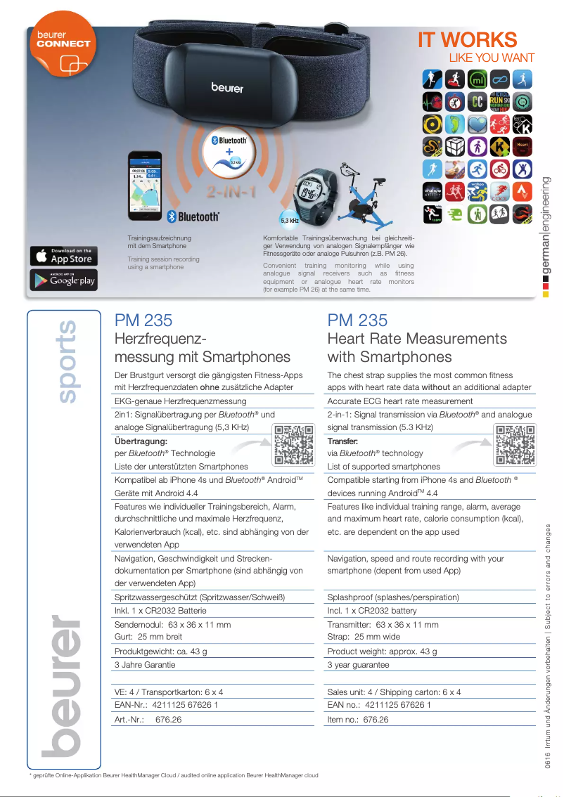 Page n°1 - Fiche technique Beurer PM 235