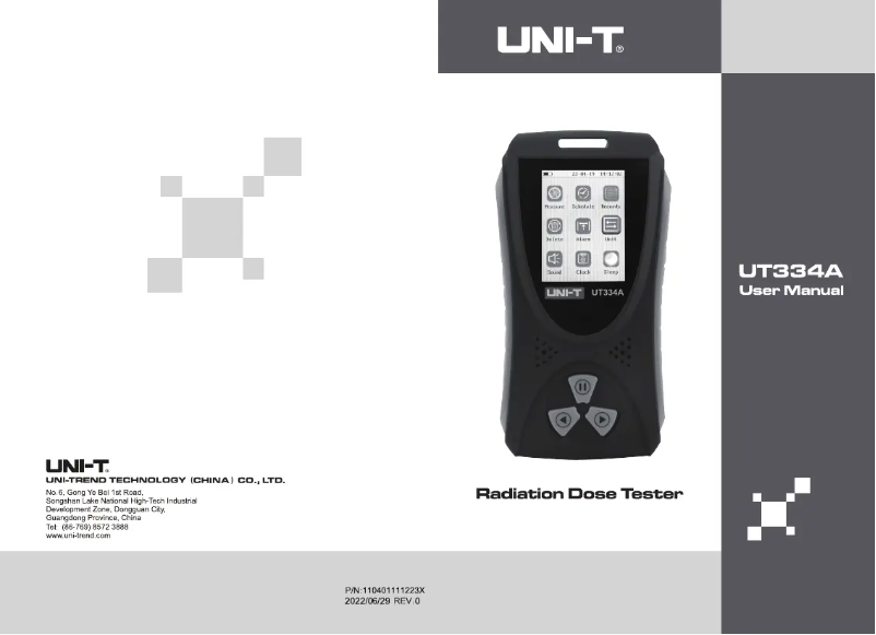 Page 1 de la notice Manuel utilisateur Uni-T UT334A