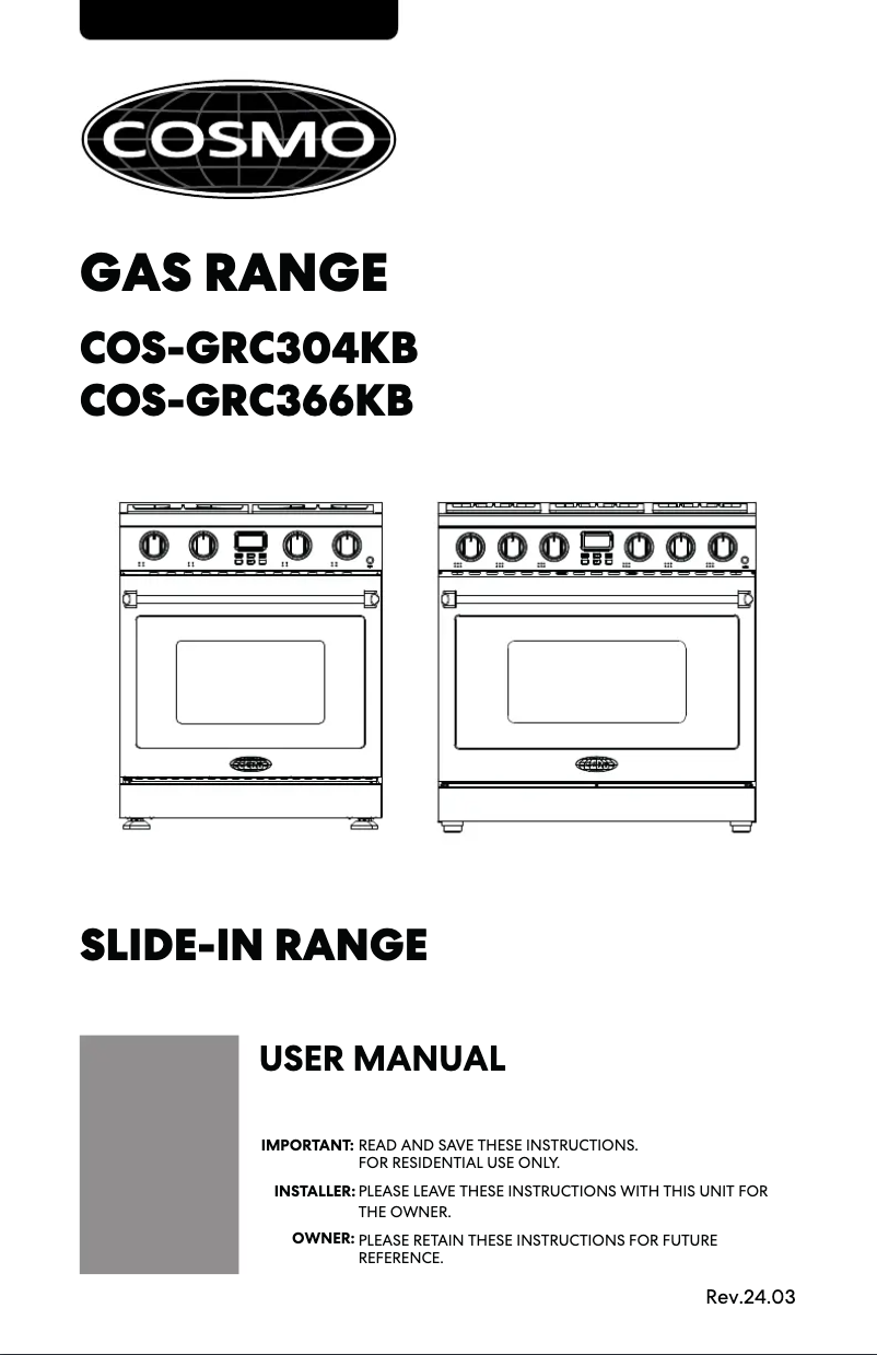 Image de la première page du manuel de l'appareil COS-GRC304KB