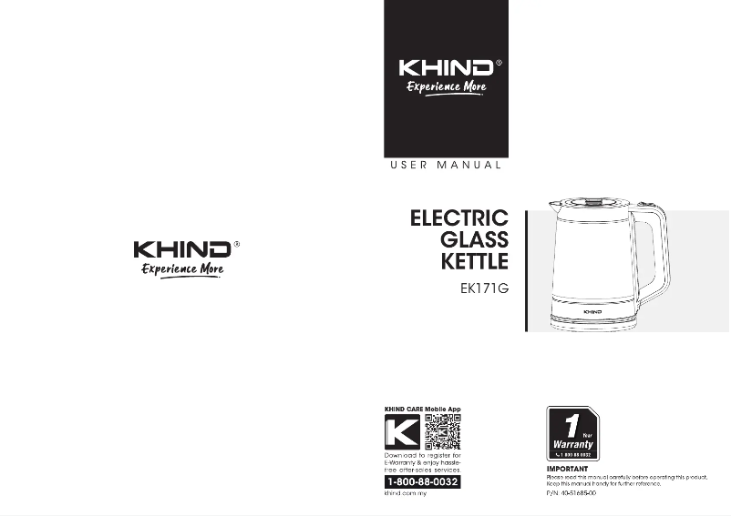 Page n°1 - Manuel utilisateur Khind EK171G