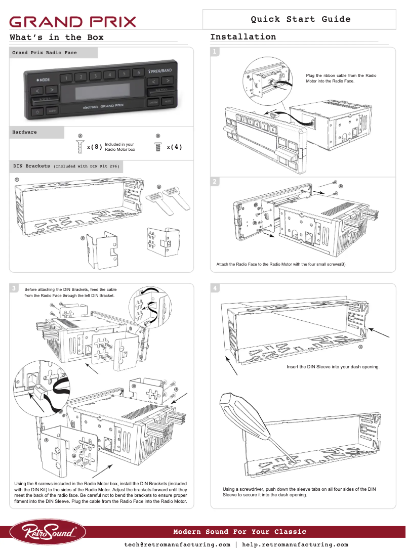 Page n°1 - Manuel utilisateur RetroSound Grand Prix M4HD