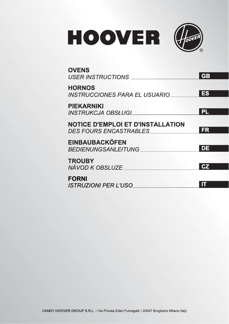 Page n°1 - Manuel utilisateur Hoover HOA65VBX