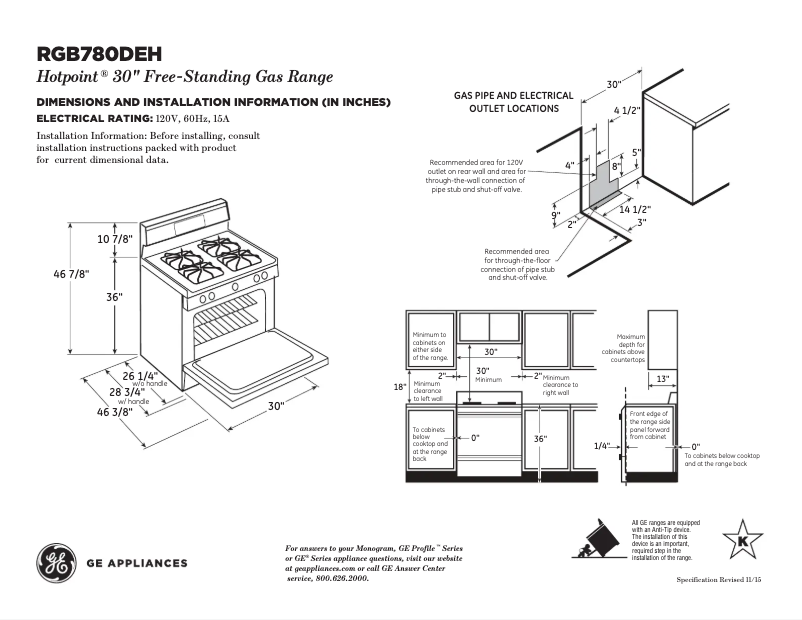 Page n°1 - Fiche technique Hotpoint RGB780DEHCC