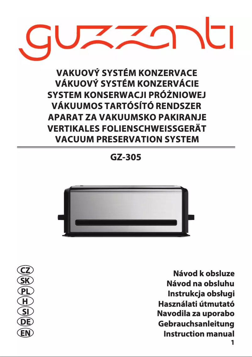 Page 1 de la notice Manuel utilisateur Guzzanti GZ-305