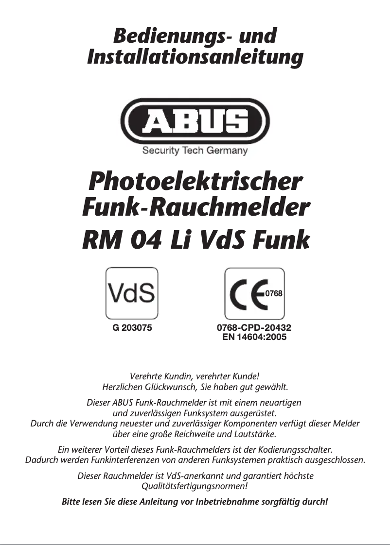 Image de la première page du manuel de l'appareil RM0011