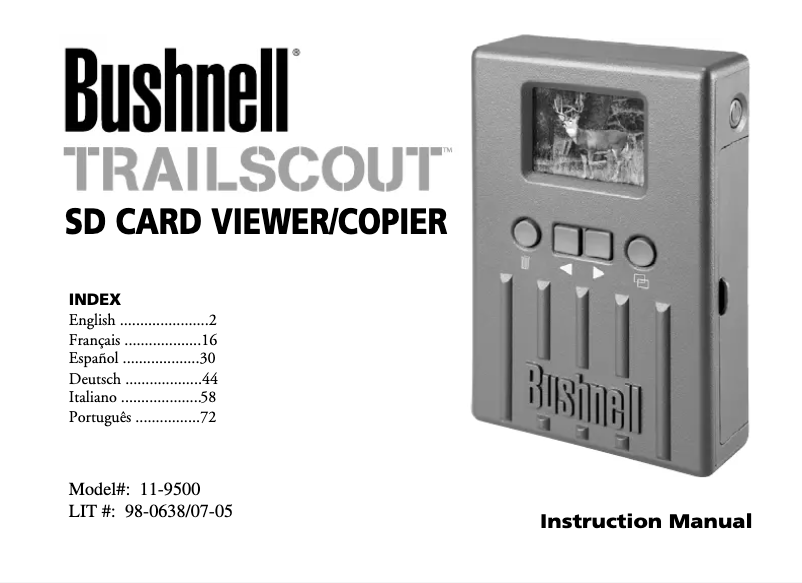 Page n°1 - Manuel utilisateur Bushnell TrailScout 119500