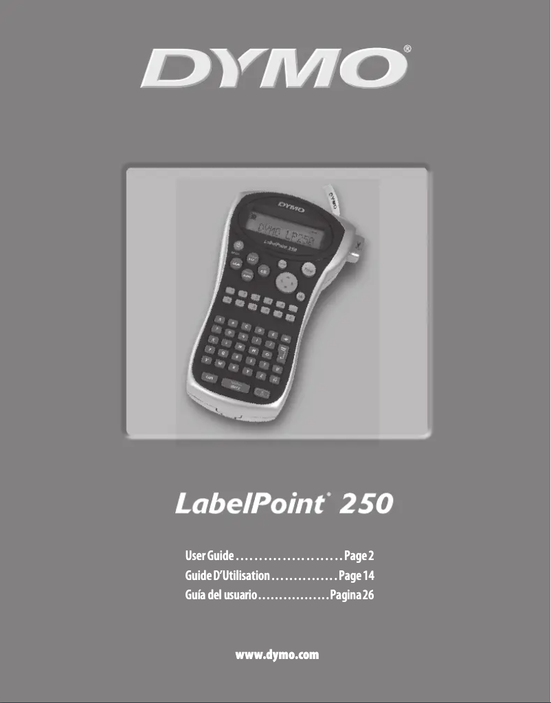 Page n°1 - Manuel utilisateur Dymo LabelPoint 250