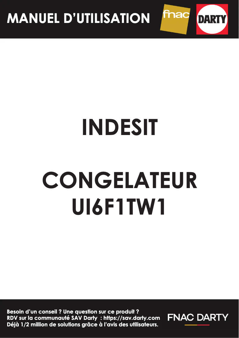 Page 1 de la notice Manuel utilisateur Indesit UI6 F1T W1