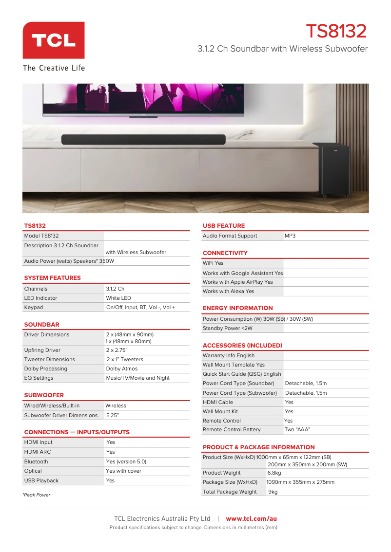 Image de la première page du manuel de l'appareil TS8132