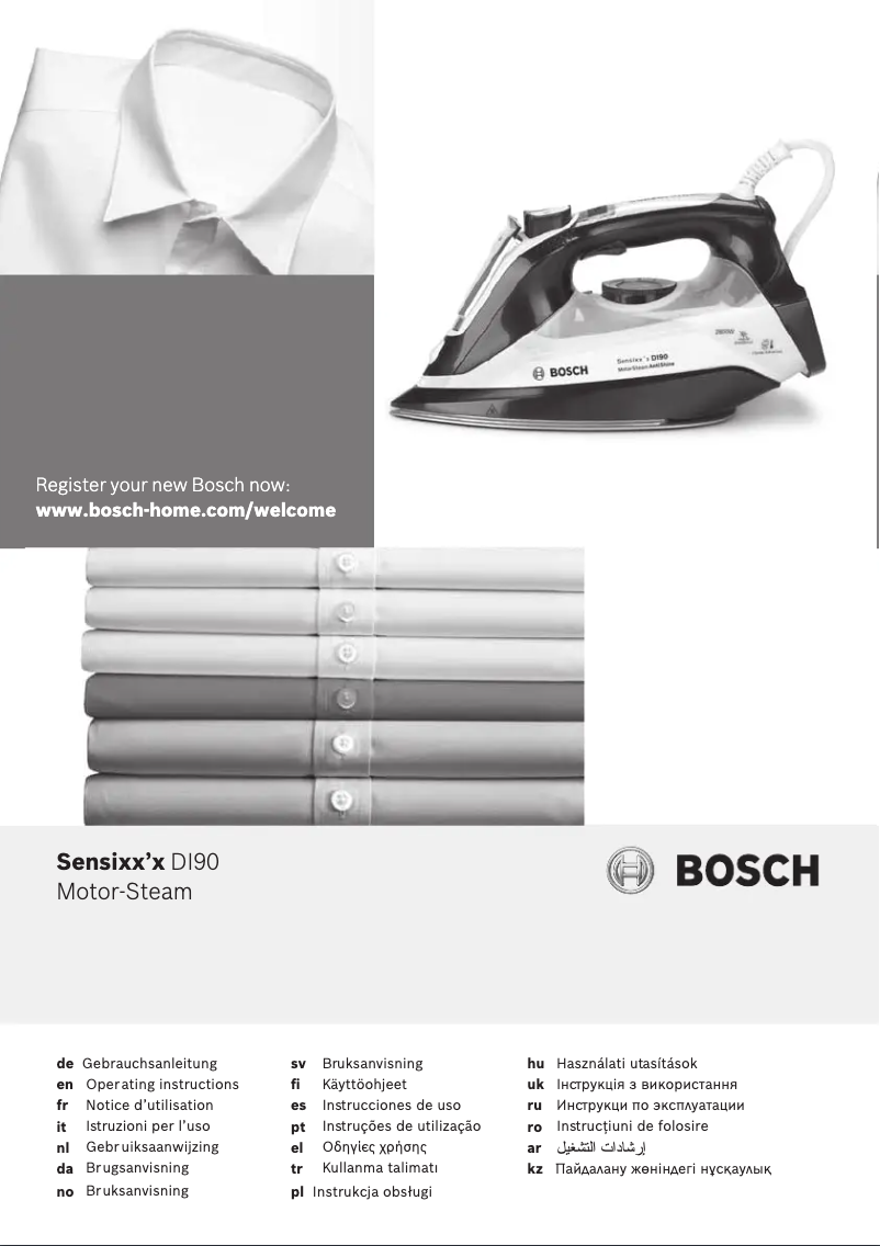 Page 1 de la notice Manuel utilisateur Bosch Sensixx’x DI90 Motor-Steam