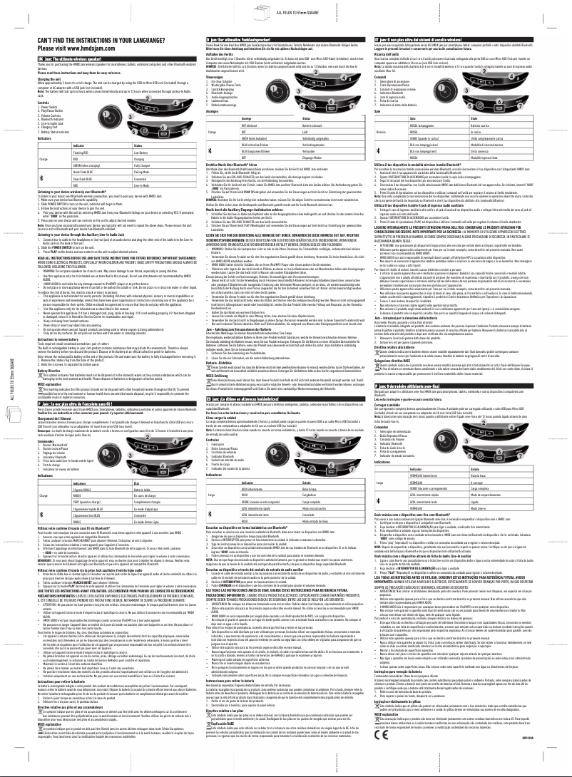 Page n°1 - Manuel utilisateur HMDX Jam Classic