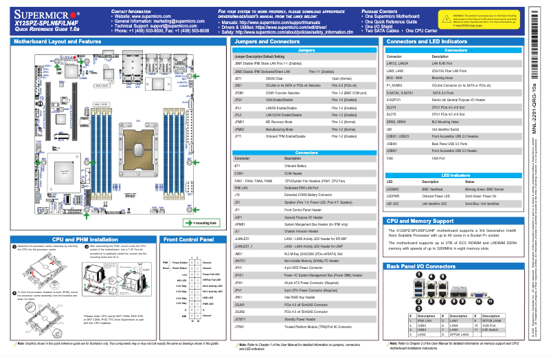 Image de la première page du manuel de l'appareil X12SPZ-LN4F