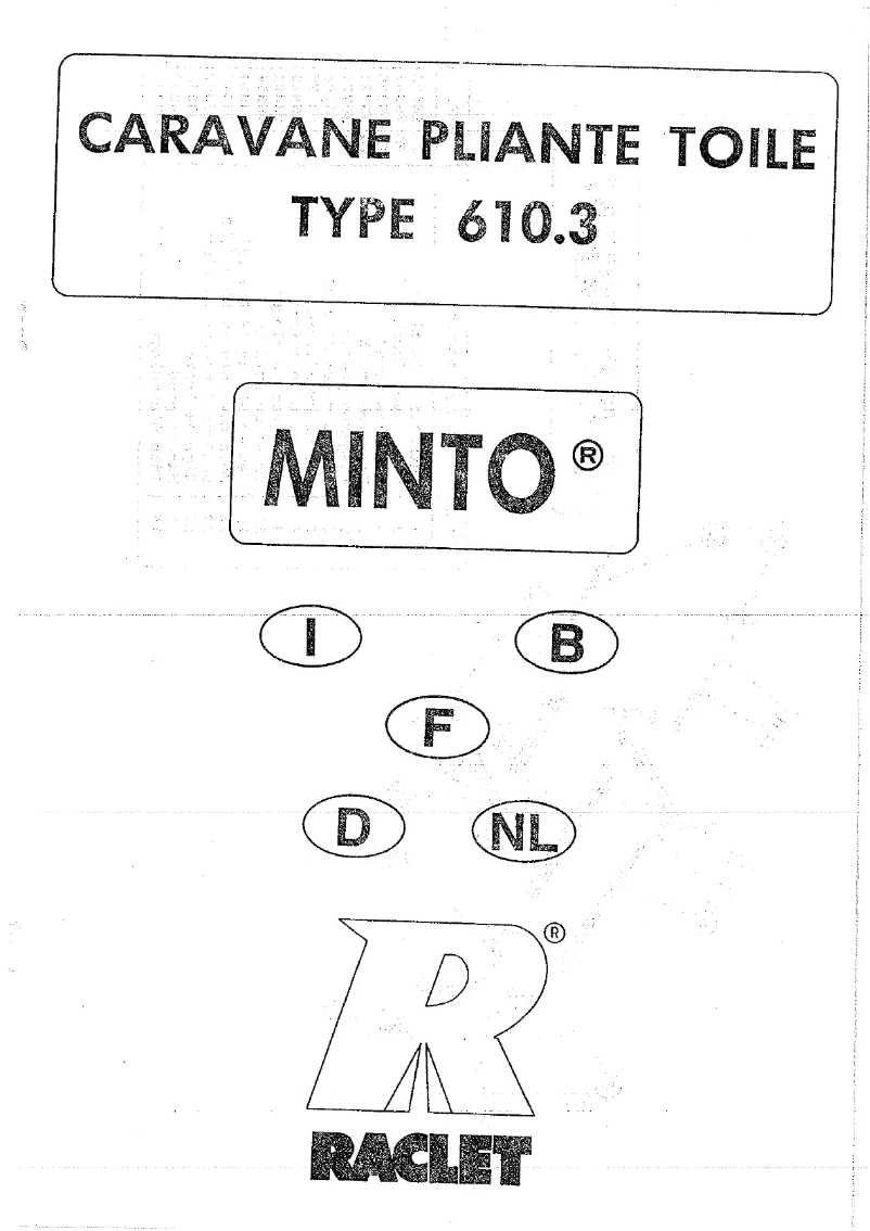 Page 1 de la notice Manuel utilisateur Raclet Minto (610.3)