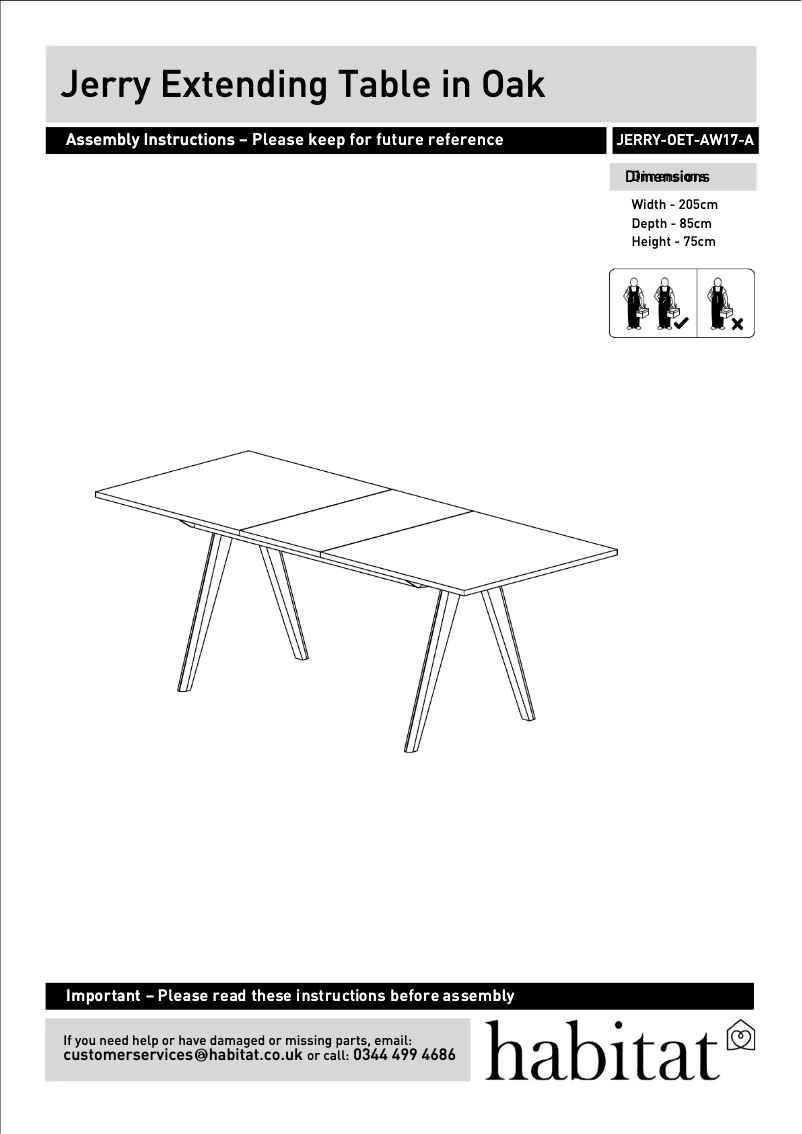 Page 1 de la notice Manuel utilisateur Habitat Jerry