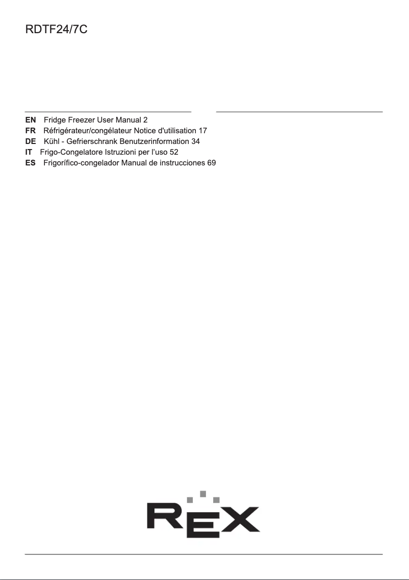 Page 1 de la notice Manuel utilisateur Electrolux RDTF24/7C