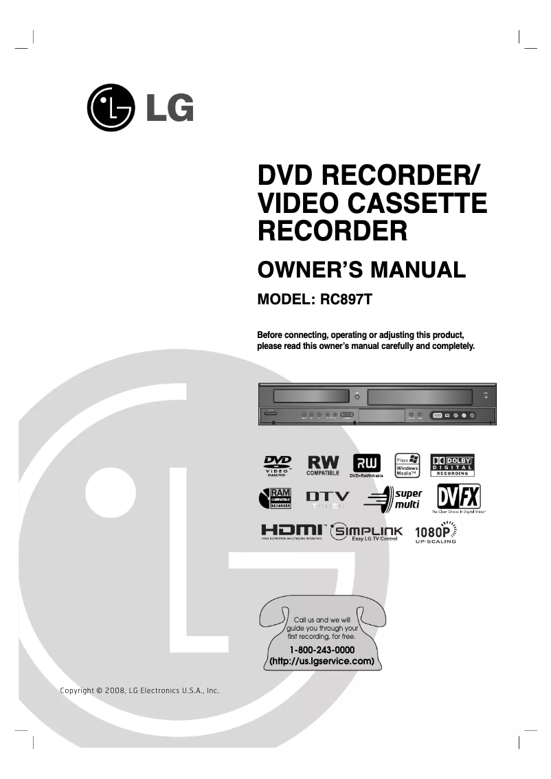 Page n°1 - Manuel utilisateur LG RC897T