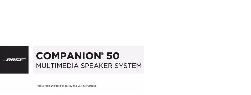 Page 1 de la notice Guide d'installation Bose Companion 50