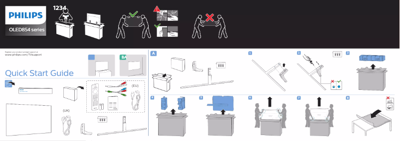 Page 1 de la notice Guide de démarrage rapide Philips 55OLED854